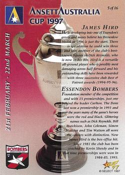 1997 Select Ansett Australia Cup #5 James Hird Back